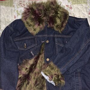Urban Outfitters M/L Faux Fur Jean Jacket